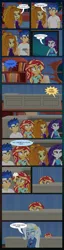 Size: 453x1764 | Tagged: safe, artist:paulysentry, banned from derpibooru, deleted from derpibooru, derpibooru import, adagio dazzle, flash sentry, rarity, sunset shimmer, trixie, undead, zombie, comic:the walking dead, equestria girls, blood, comic, female, male