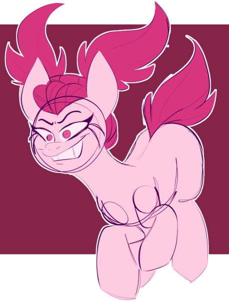 Size: 1204x1577 | Tagged: safe, artist:taaffeiite, banned from derpibooru, deleted from derpibooru, derpibooru import, ponified, earth pony, pony, blank flank, colored sketch, female, mare, pigtails, pink, simple background, sketch, smiling, spinel (steven universe), spoilers for another series, steven universe, steven universe: the movie, transparent background, what has magic done, what has science done, white outline