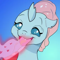 Size: 1280x1280 | Tagged: safe, artist:dilarus, banned from derpibooru, color edit, deleted from derpibooru, derpibooru import, edit, ocellus, changedling, changeling, bust, changeling feeding, colored, cute, female, heart, love, nom, portrait, quadrupedal, solo