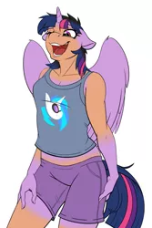 Size: 3333x5000 | Tagged: suggestive, artist:acesential, banned from derpibooru, deleted from derpibooru, derpibooru import, edit, twilight sparkle, twilight sparkle (alicorn), vinyl scratch, oc, oc:acesential, alicorn, pony, a trivial pursuit, female, human to anthro, mare, solo, transformation, transformation sequence, transgender transformation