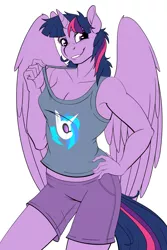 Size: 3333x5000 | Tagged: suggestive, artist:acesential, banned from derpibooru, deleted from derpibooru, derpibooru import, edit, twilight sparkle, twilight sparkle (alicorn), vinyl scratch, oc, oc:acesential, alicorn, anthro, a trivial pursuit, breasts, cleavage, female, human to anthro, solo, transformation, transformation sequence, transgender transformation