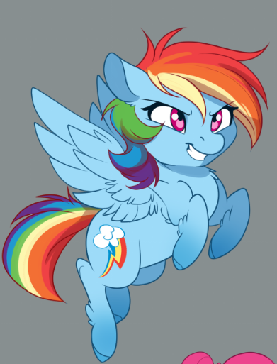 Size: 391x513 | Tagged: safe, artist:dvixie, banned from derpibooru, deleted from derpibooru, derpibooru import, edit, pinkie pie, rainbow dash, pegasus, pony, chest fluff, chibi, cropped, cute, dashabetes, ear fluff, female, fluffy, flying, gray background, leg fluff, mare, simple background, smiling, solo focus, unshorn fetlocks, wing fluff, wings