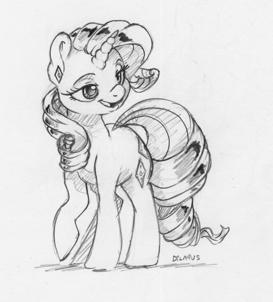 Size: 1395x1542 | Tagged: safe, artist:dilarus, banned from derpibooru, deleted from derpibooru, derpibooru import, rarity, pony, unicorn, female, mare, monochrome, open mouth, pencil drawing, simple background, solo, traditional art, white background