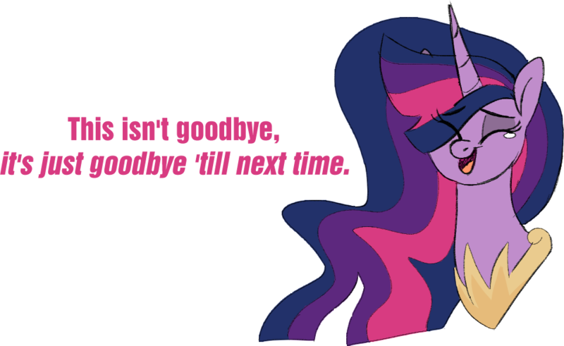 Size: 961x590 | Tagged: safe, artist:taaffeiite, banned from derpibooru, deleted from derpibooru, derpibooru import, princess twilight 2.0, twilight sparkle, twilight sparkle (alicorn), alicorn, pony, equestria girls, rainbow rocks, the last problem, spoiler:s09, bust, crying, dialogue, end of ponies, ethereal mane, female, jewelry, mare, movie reference, older, older twilight, open mouth, regalia, simple background, smiling, solo, tears of joy, transparent background