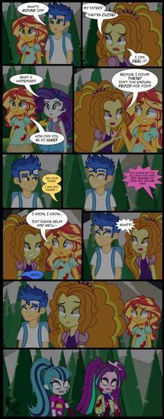 Size: 561x1425 | Tagged: semi-grimdark, artist:paulysentry, banned from derpibooru, deleted from derpibooru, derpibooru import, adagio dazzle, aria blaze, flash sentry, rarity, sonata dusk, sunset shimmer, undead, zombie, comic:the walking dead, equestria girls, equestria girls series, spoiler:eqg series (season 2), backpack, blood, comic, crying, the walking dead