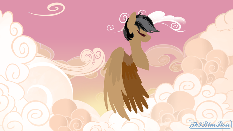 Size: 1024x576 | Tagged: safe, alternate version, artist:northerndawnart, banned from derpibooru, deleted from derpibooru, derpibooru import, oc, oc:artsong, unofficial characters only, pegasus, pony, base used, eyes closed, gift art, minimalist, modern art, pegasus oc, th3bluerose's minimalist collection, wings