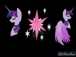 Size: 1024x772 | Tagged: safe, artist:northerndawnart, banned from derpibooru, deleted from derpibooru, derpibooru import, twilight sparkle, twilight sparkle (alicorn), alicorn, pony, unicorn, base used, colored wings, eyes closed, minimalist, modern art, multicolored wings, th3bluerose's minimalist collection, wings