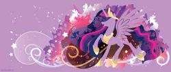 Size: 3440x1440 | Tagged: safe, artist:spacekitty, banned from derpibooru, deleted from derpibooru, derpibooru import, twilight sparkle, alicorn, the last problem, book, older, older twilight, open mouth, princess twilight 2.0, silhouette, twilight sparkle (alicorn), wallpaper