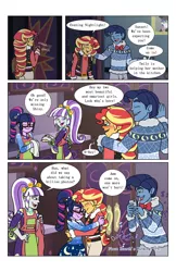 Size: 2650x4096 | Tagged: safe, artist:verumteednp, banned from derpibooru, deleted from derpibooru, derpibooru import, night light, sci-twi, sunset shimmer, twilight sparkle, twilight velvet, comic:first hearth's warming, comic:sparkling shimmer, equestria girls, comic, female, lesbian, scitwishimmer, shipping, speech bubble, sunsetsparkle