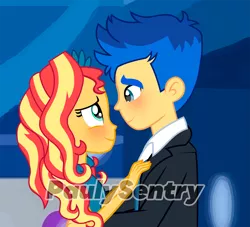 Size: 4155x3771 | Tagged: safe, artist:paulysentry, banned from derpibooru, deleted from derpibooru, derpibooru import, flash sentry, sunset shimmer, equestria girls, legend of everfree, blushing, crystal gala, crystal gala dress, cute, dancing, diasentres, female, flashimmer, looking at each other, male, profile, shimmerbetes, shipping, straight