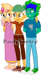 Size: 3030x5432 | Tagged: safe, artist:paulysentry, banned from derpibooru, deleted from derpibooru, derpibooru import, oc, oc:cygnus, oc:gale twister, oc:misty tailwind, unofficial characters only, equestria girls, bandage, crown, helmet, jewelry, regalia, simple background, transparent background