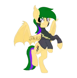 Size: 1000x1010 | Tagged: safe, alternate version, artist:northerndawnart, banned from derpibooru, deleted from derpibooru, derpibooru import, oc, oc:lightning saber, unofficial characters only, bat pony, base used, bat pony oc, bat wings, clothes, commission, costume, male, shadowbolts costume, simple background, solo, stallion, transparent background, wings