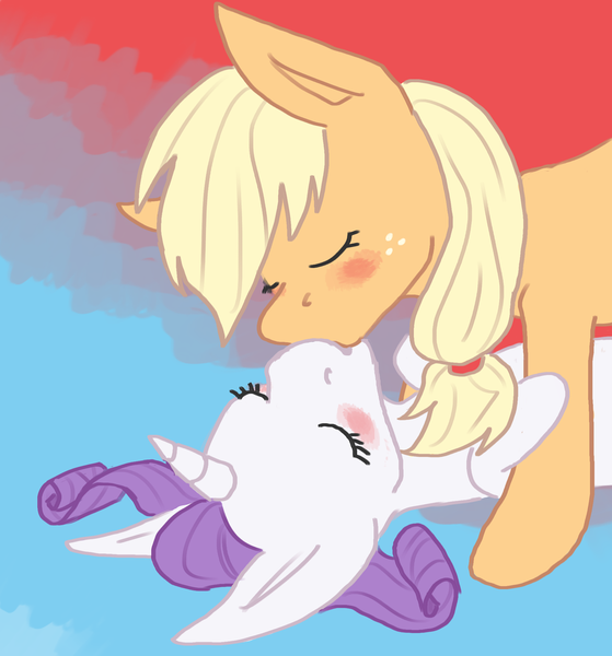 Size: 1924x2064 | Tagged: safe, artist:aliceg, banned from derpibooru, deleted from derpibooru, derpibooru import, applejack, rarity, earth pony, unicorn, blushing, female, kissing, lesbian, rarijack, shipping