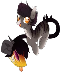 Size: 737x876 | Tagged: safe, artist:axolotlshy, banned from derpibooru, deleted from derpibooru, derpibooru import, oc, unofficial characters only, cow plant pony, monster pony, original species, plant pony, augmented tail, chest fluff, fangs, open mouth, plant, simple background, slit eyes, tongue out, transparent background