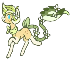 Size: 460x392 | Tagged: safe, artist:axolotlshy, banned from derpibooru, deleted from derpibooru, derpibooru import, oc, unofficial characters only, monster pony, original species, piranha plant pony, plant pony, :p, augmented tail, clothes, fangs, flower, flower in hair, freckles, plant, raised hoof, scarf, simple background, tongue out, transparent background