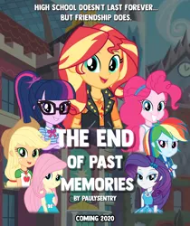Size: 1202x1433 | Tagged: safe, artist:paulysentry, banned from derpibooru, deleted from derpibooru, derpibooru import, applejack, fluttershy, pinkie pie, rainbow dash, rarity, sci-twi, sunset shimmer, twilight sparkle, comic:the end of past memories, equestria girls, canterlot high, humane five, humane seven, humane six, updated image