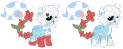 Size: 1440x575 | Tagged: safe, artist:axolotlshy, banned from derpibooru, deleted from derpibooru, derpibooru import, oc, unofficial characters only, monster pony, original species, piranha plant pony, plant pony, augmented tail, base used, clothes, fire flower, flower, markings, open mouth, pale belly, plant, simple background, smiling, socks, socks (coat marking), tongue out, transparent background