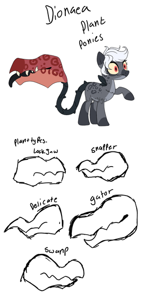 Size: 710x1425 | Tagged: safe, artist:axolotlshy, banned from derpibooru, deleted from derpibooru, derpibooru import, oc, unofficial characters only, monster pony, original species, piranha plant pony, plant pony, augmented tail, base used, fangs, plant, raised hoof, reference sheet, simple background, socks (coat marking), thorns, tongue out, white background, wide eyes