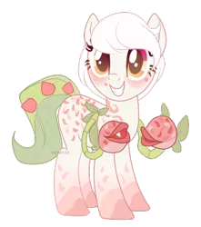Size: 352x398 | Tagged: safe, artist:axolotlshy, banned from derpibooru, deleted from derpibooru, derpibooru import, oc, unofficial characters only, monster pony, original species, piranha plant pony, plant pony, augmented tail, base used, colored hooves, cute, cute little fangs, fangs, grin, multiple heads, plant, simple background, smiling, transparent background