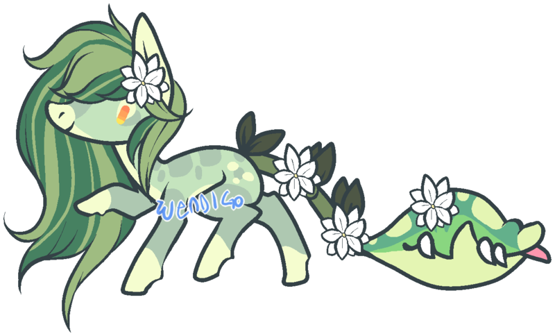 Size: 1283x777 | Tagged: safe, artist:axolotlshy, banned from derpibooru, deleted from derpibooru, derpibooru import, oc, unofficial characters only, monster pony, original species, piranha plant pony, plant pony, augmented tail, fangs, flower, flower in hair, markings, pale belly, plant, raised hoof, simple background, smiling, socks (coat marking), tongue out, transparent background