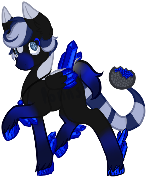 Size: 471x570 | Tagged: safe, artist:ponns, banned from derpibooru, deleted from derpibooru, derpibooru import, oc, unofficial characters only, original species, augmented tail, base used, crystal, hoof polish, mineralite, raised hoof, simple background, solo, transparent background, wings