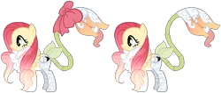 Size: 1628x690 | Tagged: safe, artist:axolotlshy, banned from derpibooru, deleted from derpibooru, derpibooru import, oc, unofficial characters only, monster pony, original species, piranha plant pony, plant pony, augmented tail, base used, bow, chest fluff, eyelashes, fangs, plant, simple background, smiling, tongue out, transparent background, wings