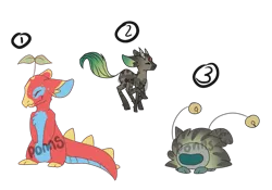 Size: 815x571 | Tagged: safe, artist:ponns, banned from derpibooru, deleted from derpibooru, derpibooru import, oc, unofficial characters only, deer, deer pony, dinosaur, original species, antennae, multiple limbs, simple background, transparent background