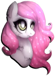 Size: 1140x1562 | Tagged: safe, artist:axolotlshy, banned from derpibooru, deleted from derpibooru, derpibooru import, oc, unofficial characters only, doll pony, original species, bust, doll, ethereal mane, simple background, solo, starry mane, story included, toy, transparent background