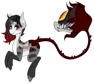 Size: 389x346 | Tagged: safe, artist:axolotlshy, banned from derpibooru, deleted from derpibooru, derpibooru import, oc, unofficial characters only, cow plant pony, monster pony, original species, plant pony, augmented tail, base used, fangs, horn, plant, simple background, smiling, thorns, transparent background, watermark