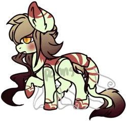 Size: 393x373 | Tagged: safe, artist:ponns, banned from derpibooru, deleted from derpibooru, derpibooru import, doll pony, original species, base used, doll, ear fluff, raised hoof, simple background, solo, string, toy, transparent background