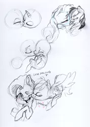 Size: 2107x2979 | Tagged: suggestive, artist:dilarus, banned from derpibooru, deleted from derpibooru, derpibooru import, fluttershy, rainbow dash, pegasus, pony, beanbrows, blushing, dialogue, eyebrows, female, flutterdash, french kiss, heart, kissing, lesbian, mare, onomatopoeia, shipping, signature, simple background, size difference, sketch, smol, smoldash, tallershy, tol, traditional art, white background