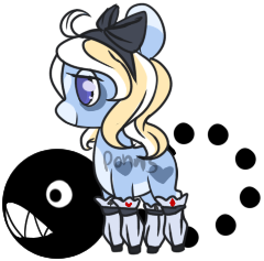 Size: 240x237 | Tagged: safe, artist:ponns, banned from derpibooru, deleted from derpibooru, derpibooru import, oc, unofficial characters only, augmented tail, base used, bow, chain chomp, clothes, crossover, hair bow, sharp teeth, simple background, socks, super mario bros., teeth, transparent background