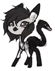 Size: 210x268 | Tagged: safe, artist:ponns, banned from derpibooru, deleted from derpibooru, derpibooru import, oc, oc:black swan, unofficial characters only, monster pony, augmented tail, female, multiple heads, simple background, white background