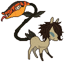Size: 130x124 | Tagged: safe, artist:ponns, banned from derpibooru, deleted from derpibooru, derpibooru import, oc, unofficial characters only, monster pony, original species, piranha plant pony, plant pony, augmented tail, base used, fangs, pixel art, plant, simple background, tongue out, transparent background