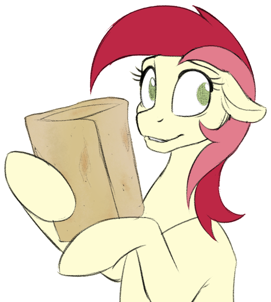 Size: 779x868 | Tagged: safe, artist:acesential, banned from derpibooru, deleted from derpibooru, derpibooru import, roseluck, earth pony, pony, fanfic:fine print, burrito, female, food, image, mare, png, simple background, smiling, solo, white background, wide eyes