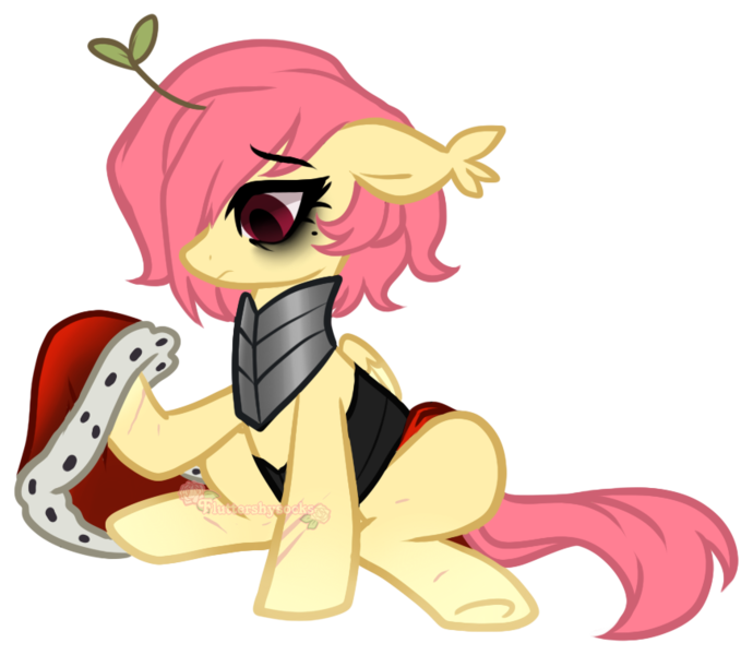 Size: 871x757 | Tagged: safe, artist:axolotlshy, banned from derpibooru, deleted from derpibooru, derpibooru import, oc, oc:shy sprout, unofficial characters only, pegasus, pony, bags under eyes, ear fluff, implied king sombra, jewelry, red eyes, regalia, sad, scar, short hair, simple background, solo, transparent background