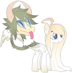 Size: 1580x1598 | Tagged: safe, artist:axolotlshy, banned from derpibooru, deleted from derpibooru, derpibooru import, oc, oc:angel wings, unofficial characters only, cow plant pony, monster pony, original species, plant pony, augmented tail, base used, forked tongue, horn, plant, simple background, slit eyes, smiling, thorns, tongue out, transparent background, wings