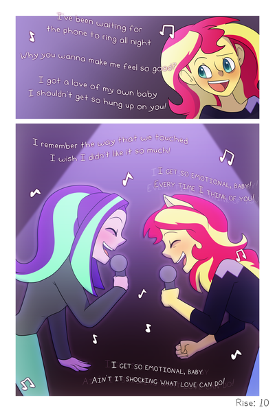 Size: 1000x1500 | Tagged: safe, artist:little-tweenframes, banned from derpibooru, deleted from derpibooru, derpibooru import, aria blaze, sunset shimmer, comic:aria's archives, comic:rise, series:sciset diary, equestria girls, comic