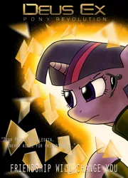 Size: 1271x1764 | Tagged: safe, artist:acesential, banned from derpibooru, deleted from derpibooru, derpibooru import, twilight sparkle, pony, unicorn, adobe imageready, crossover, deus ex, deus ex: human revolution, female, mare, solo