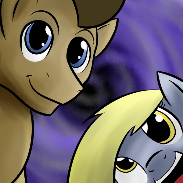 Size: 1024x1024 | Tagged: safe, artist:acesential, banned from derpibooru, deleted from derpibooru, derpibooru import, derpy hooves, doctor whooves, time turner, earth pony, pegasus, pony, abstract background, doctorderpy, female, looking at you, male, mare, shipping, stallion, straight