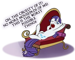 Size: 800x640 | Tagged: safe, artist:acesential, banned from derpibooru, deleted from derpibooru, derpibooru import, rarity, couch, drama queen, fainting couch, marshmelodrama, mousepad, rarity being rarity, solo, the worst possible thing