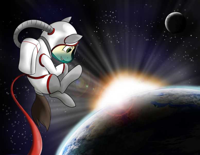 Size: 1024x791 | Tagged: safe, artist:acesential, banned from derpibooru, deleted from derpibooru, derpibooru import, oc, oc:calpain, unofficial characters only, astronaut, calpain, moon, planet, solo, space, sun