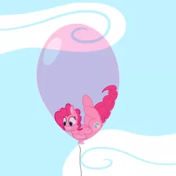 Size: 700x700 | Tagged: safe, artist:input-command, banned from derpibooru, deleted from derpibooru, derpibooru import, pinkie pie, balloon, floating, flying, helium voice, inside, micro, pinkie pie trapped in a balloon, solo, then watch her balloons lift her up to the sky