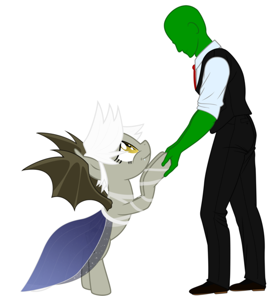Size: 4699x5000 | Tagged: safe, artist:tex, artist:vito, banned from derpibooru, deleted from derpibooru, derpibooru import, edit, oc, oc:anon, oc:gloom wing, unofficial characters only, bat pony, human, pony, /mlp/, 4chan, absurd resolution, bipedal, clothes, dancing, dress, female, mare, simple background, transparent background, vector