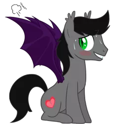 Size: 4386x4808 | Tagged: safe, artist:vito, banned from derpibooru, deleted from derpibooru, derpibooru import, oc, oc:aux, unofficial characters only, bat pony, pony, /mlp/, 4chan, absurd resolution, blushing, male, nervous, pomf, simple background, solo, spread wings, stallion, sweat, transparent background, vector, wingboner, wings
