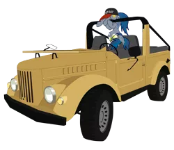 Size: 3862x3333 | Tagged: safe, artist:vito, banned from derpibooru, deleted from derpibooru, derpibooru import, oc, oc:mosina, unofficial characters only, bat pony, pony, /mlp/, 4chan, baseball cap, cap, car, female, gaz 69, gaz membrane, glasses, hat, high res, mare, simple background, solo, soviet, top bat, top gun, transparent background, upside down, vector, vehicle