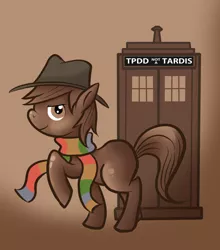 Size: 900x1024 | Tagged: dead source, safe, artist:southparktaoist, banned from derpibooru, deleted from derpibooru, derpibooru import, oc, oc:chocolate pony, unofficial characters only, chocolate pony, food pony, crossover, doctor who, solo