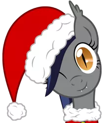 Size: 4368x5000 | Tagged: safe, artist:leadhooves, artist:mamandil, artist:vito, banned from derpibooru, deleted from derpibooru, derpibooru import, oc, oc:echo, unofficial characters only, bat pony, pony, absurd resolution, christmas, christmas ponies, hat, holiday, santa hat, simple background, solo, transparent background, vector
