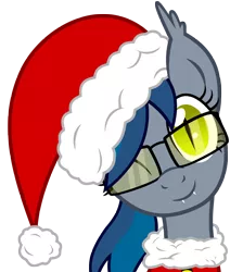 Size: 4473x5000 | Tagged: safe, artist:leadhooves, artist:mamandil, artist:vito, banned from derpibooru, deleted from derpibooru, derpibooru import, oc, oc:mosina, unofficial characters only, bat pony, pony, absurd resolution, christmas, christmas ponies, hat, holiday, santa hat, simple background, solo, transparent background, vector