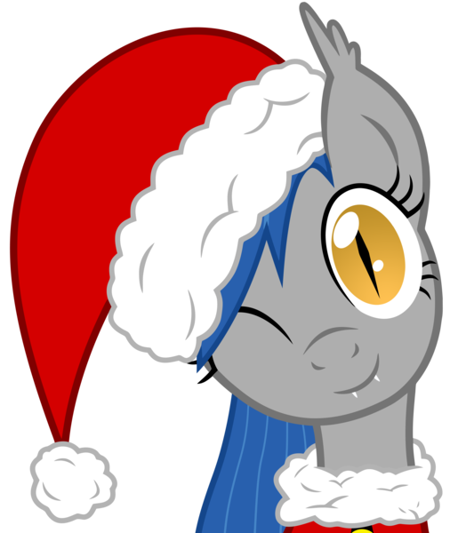 Size: 4368x5000 | Tagged: safe, artist:leadhooves, artist:mamandil, artist:vito, banned from derpibooru, deleted from derpibooru, derpibooru import, oc, oc:moonlight, unofficial characters only, bat pony, pony, absurd resolution, christmas, christmas ponies, hat, holiday, santa hat, simple background, solo, transparent background, vector